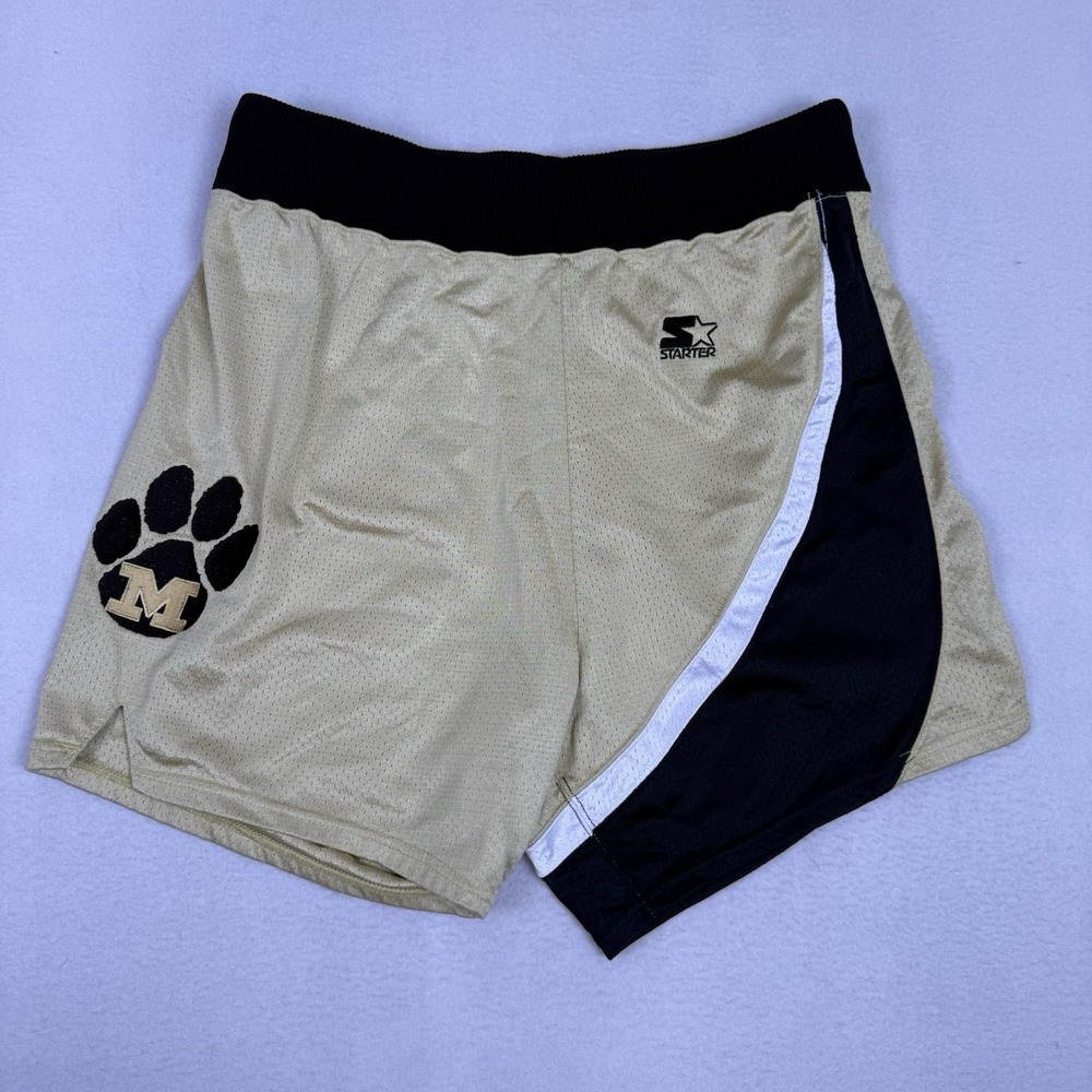 Vintage 1996 Missouri Tigers Team Issued Starter Ripon Shorts #21 M Gold Mesh